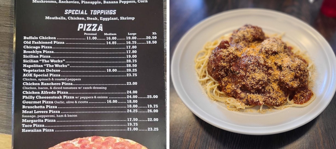 AGK ITALIAN RESTURANT & PIZZERIA Menu